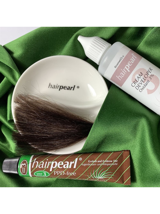 Hairpearl Eyelash and Eyebrow Tint PPD free No 3 Nougat Brown (Natural Brown)