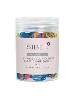 Sibel Rainbow värvilised juuksekummid silikoonist 500tk