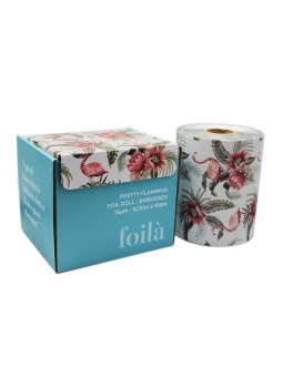 Foilà Pretty Flamingo embossed foil 12,7cm x 100m