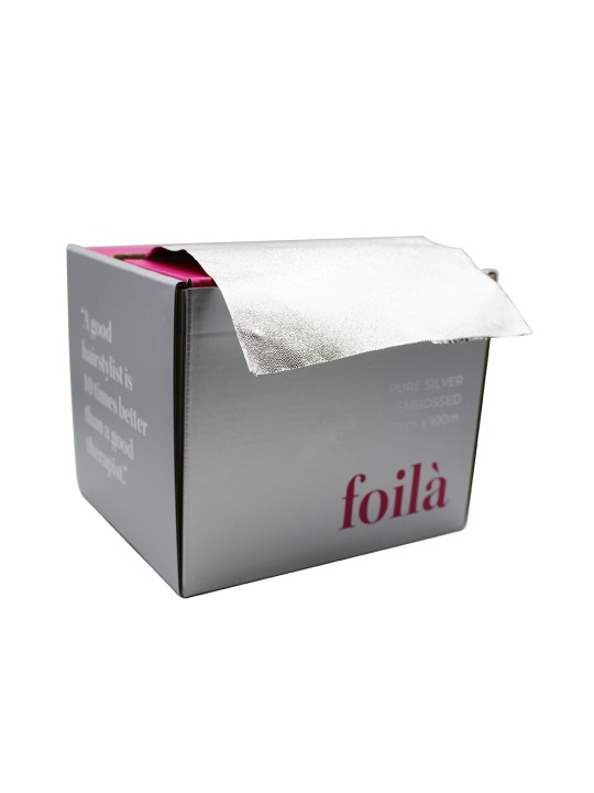 Foilà Pure Silver embossed foil 12,7cm x 100m